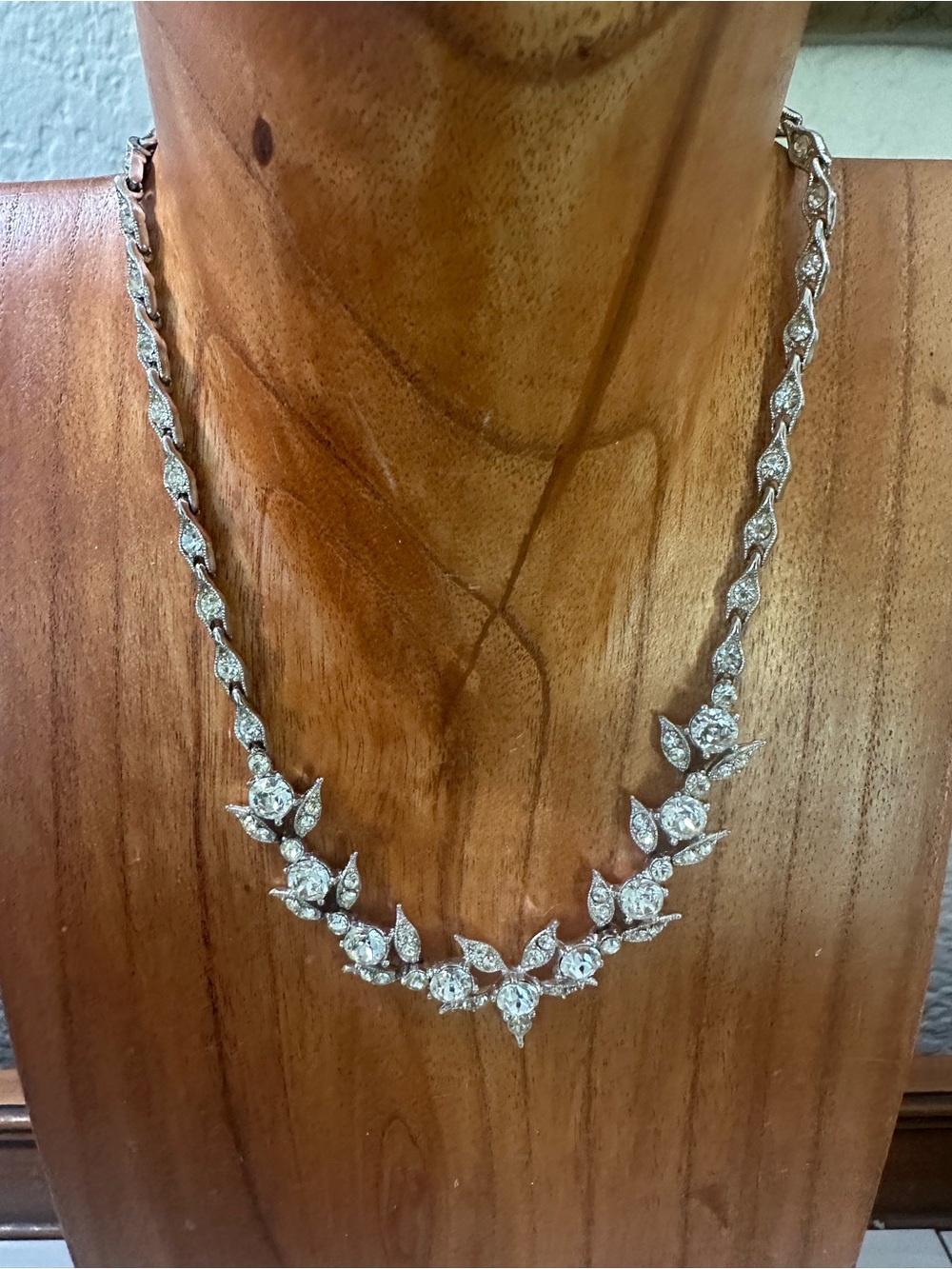 Henry Bogoff  silver  Crystal Necklace — Elegant Silver Bridal Jewelry